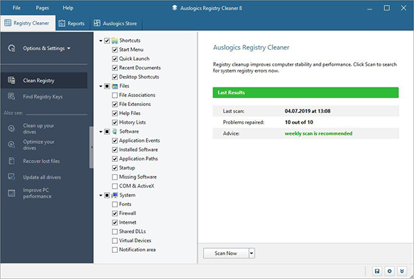 Auslogics Registry Cleaner Pro破解版