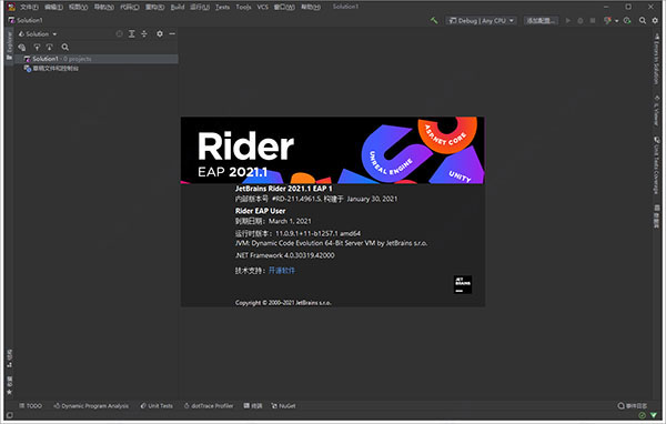 jetbrains rider 2021.1中文破解版