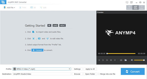 AnyMP4 MXF Converter破解版