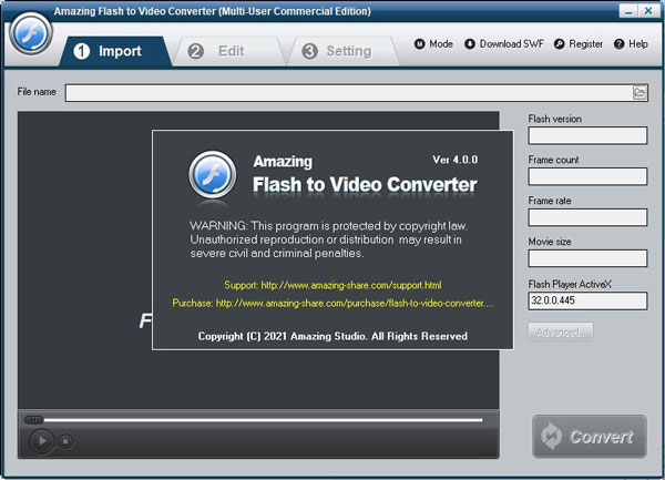 Amazing Flash to Video Converter破解版