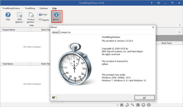 ZPAY Time Billing Window破解版