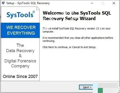 SysTools SQL Recovery 13破解版