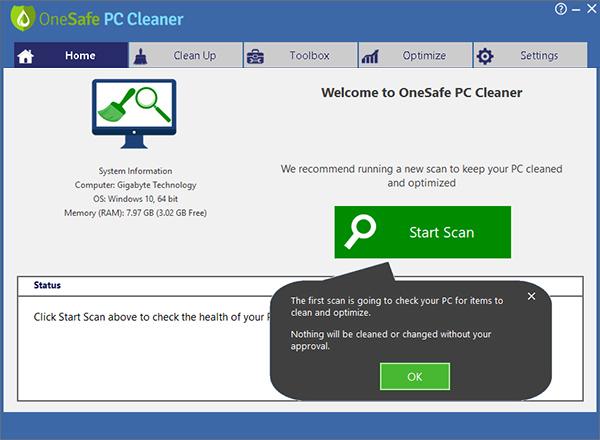 OneSafe PC Cleaner破解版