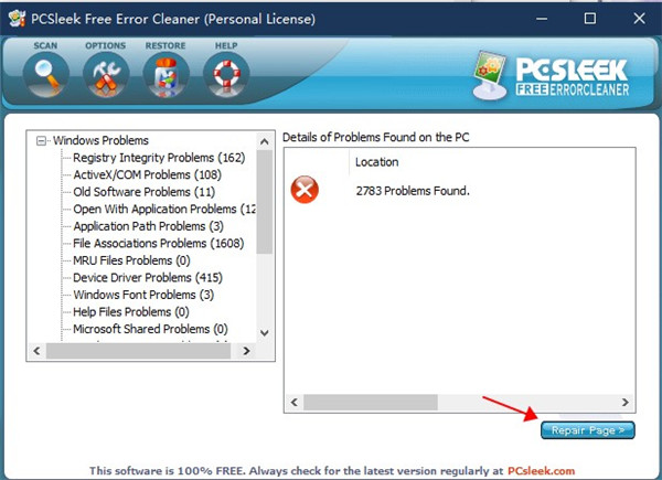 PCSleek Error Cleaner绿色破解版